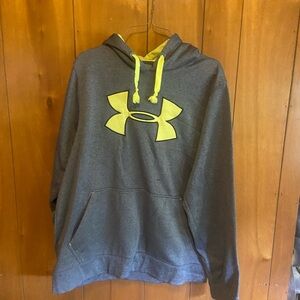Under Armour Men's Gray and Yellow Hoodie